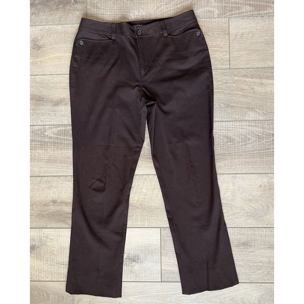 Lauren Ralph Lauren Pants Womens 8‎ Brown Stretch Pockets Cotton